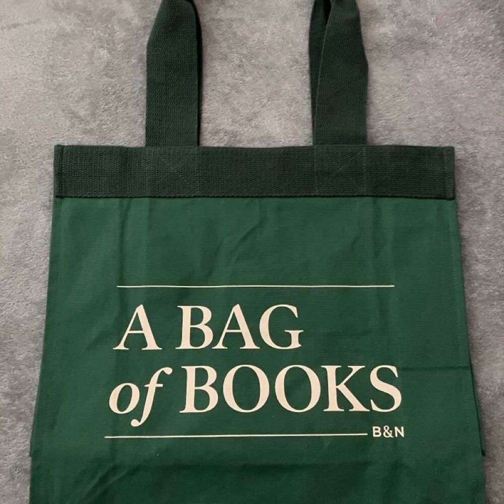Barnes & Noble A Bag of Books Green Canvas Tote Bag